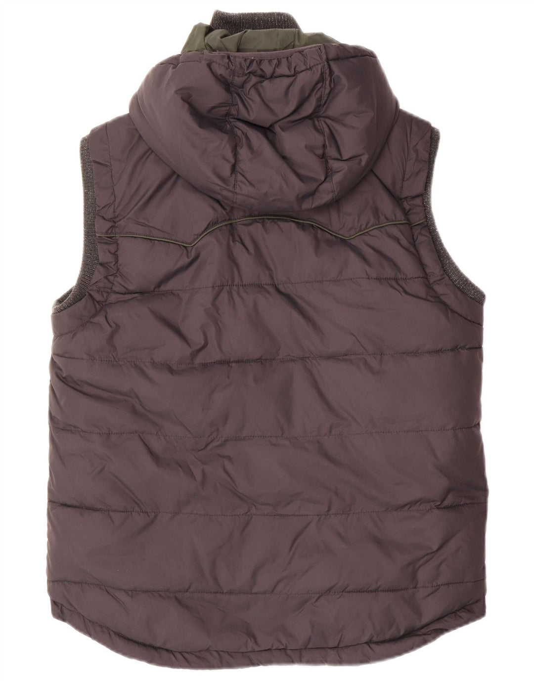 SUPERDRY Wattierte Herren-Weste mit Kapuze, UK 38, mittelmarineblaues Nylon