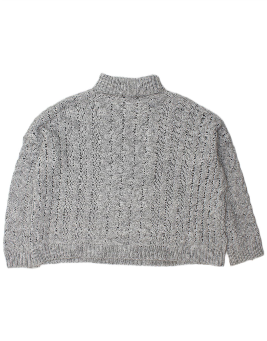 Übergroßer Rollkragenpullover von Zara für Damen, UK 14, mittelgraues Acryl