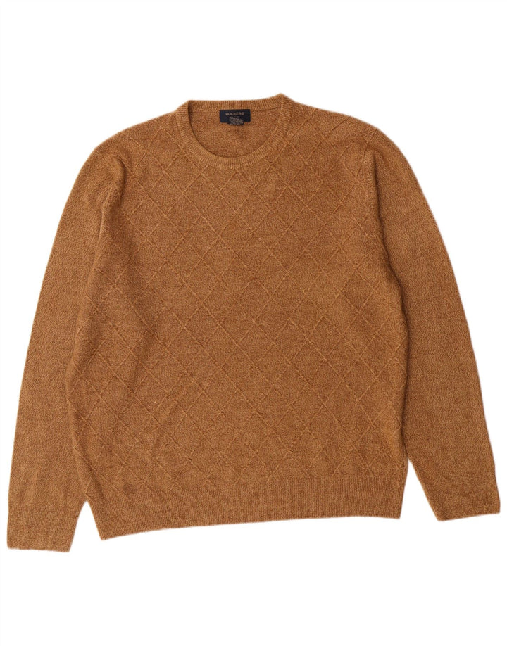 Dockers Herren-Pullover mit Rundhalsausschnitt, groß, braun, Argyle/Diamant-Acryl