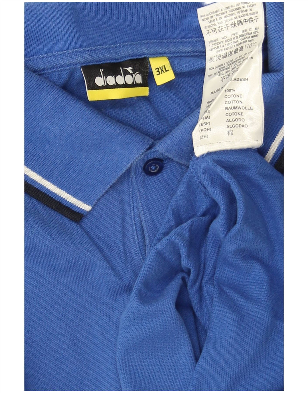 Diadora Herren Poloshirt 3XL Blau Baumwolle