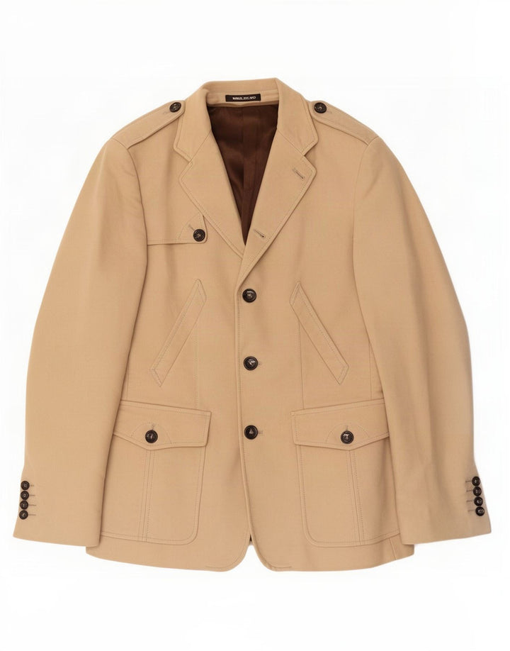 Manuel Ritz Pipo Herren-Militär-Blazer mit 3 Knöpfen, IT 50, Größe L, Beige