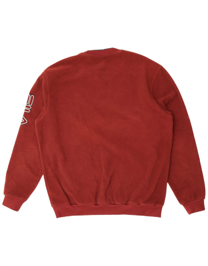 Fila Herren-Fleecepullover mit Grafik, groß, kastanienbraunes Polyester