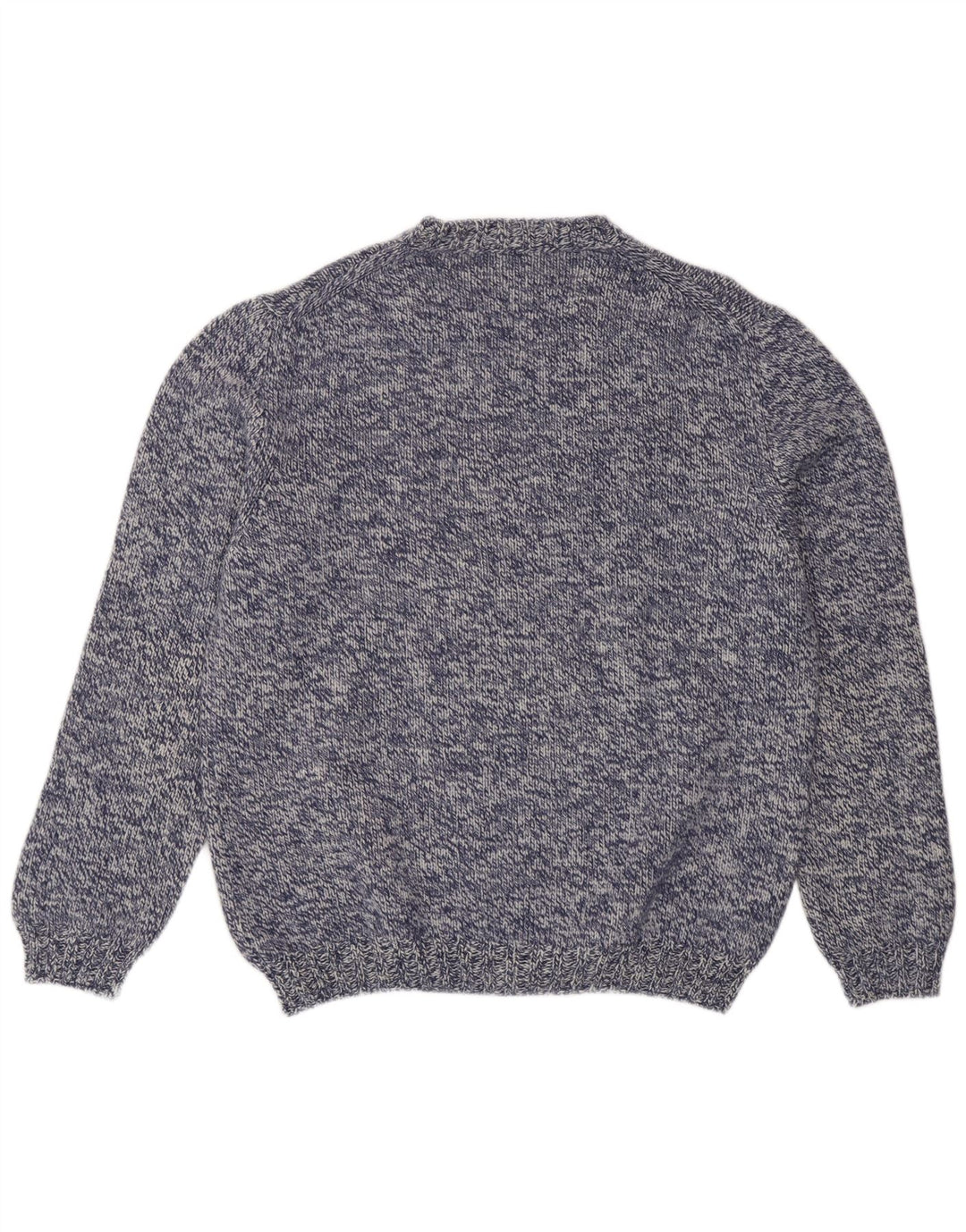 Henry Cottons Herren-Pullover mit V-Ausschnitt, Mittelblau meliert