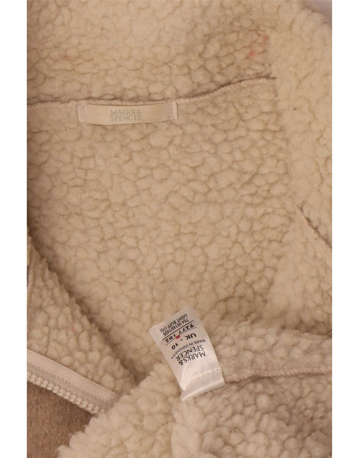 Marks & Spencer Sherpa-Übergröße für Damen, Gr. 10, Größe S, Beige gefleckt