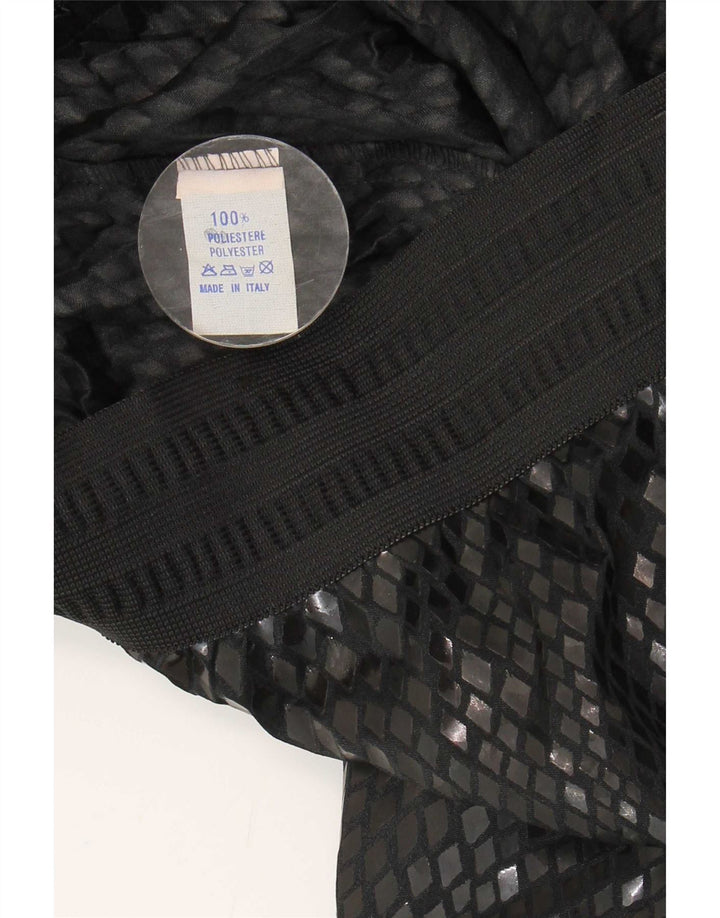 Vintage Damen Midirock W26 Small Schwarz Argyle/Diamant Polyester