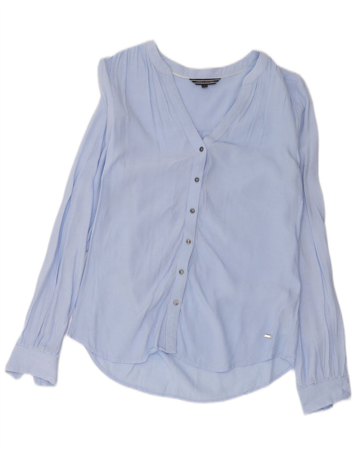 Tommy Hilfiger Damen Hemdbluse US 4 Small Blaue Viskose