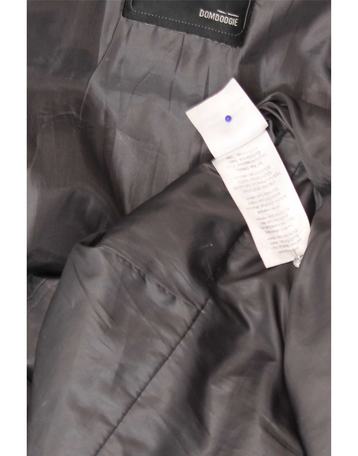 Bomboogie Damen-Kapuzen-Übergröße, gepolsterte Jacke, US 1 XS, graues Polyester