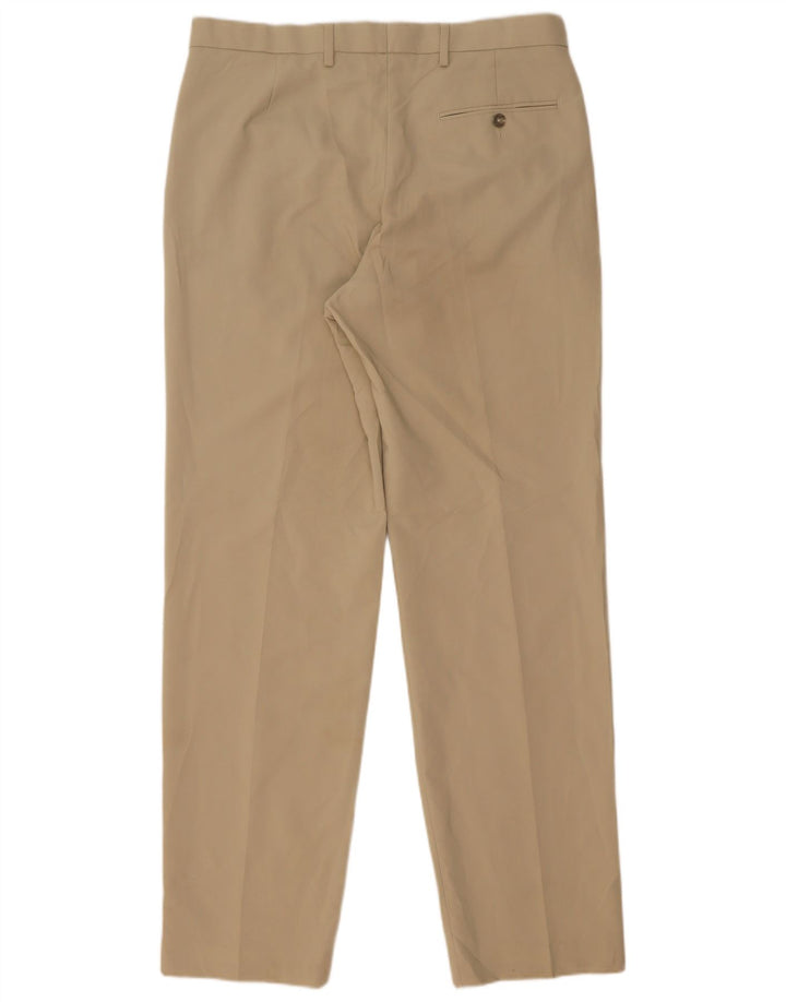 Marks & Spencer Herren-Anzughose, normal, W34, L33, Beige, Polyester