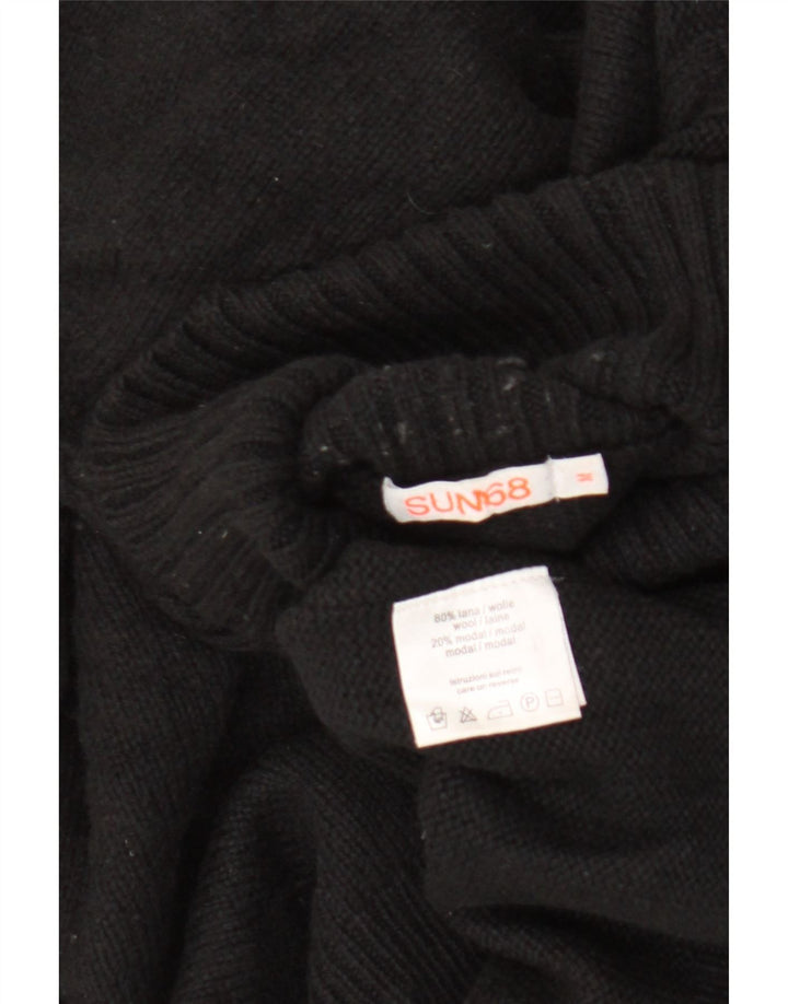 Sun68 Rollkragenpullover für Herren, mittelschwarze Wolle