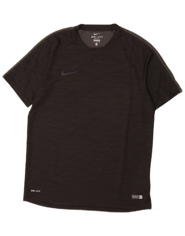 Nike Herren Dri Fit T-Shirt Top Large Schwarz Polyester