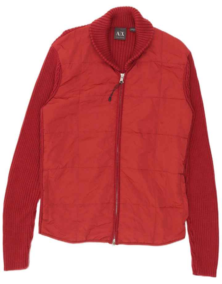 ARMANI EXCHANGE Herren-Strickjacke aus mittelrotem Nylon