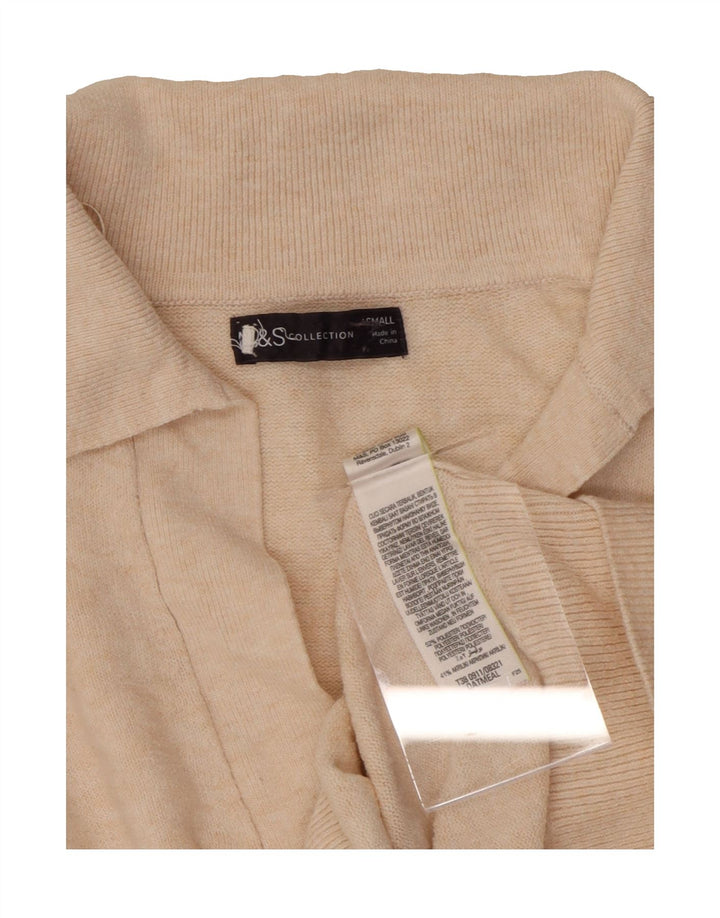 MARKS & SPENCER Womens Polo Neck Jumper Sweater UK 10 Small Beige Vintage Marks & Spencer and Second-Hand Marks & Spencer from Messina Hembry 