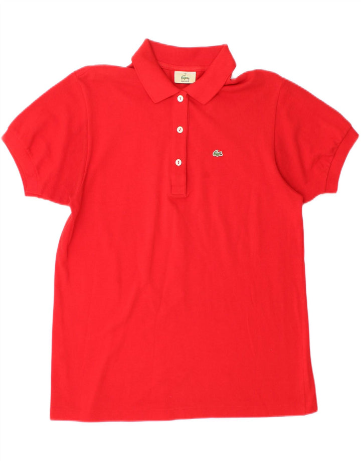 Lacoste Damen Poloshirt Größe 40 Mittelrote Baumwolle