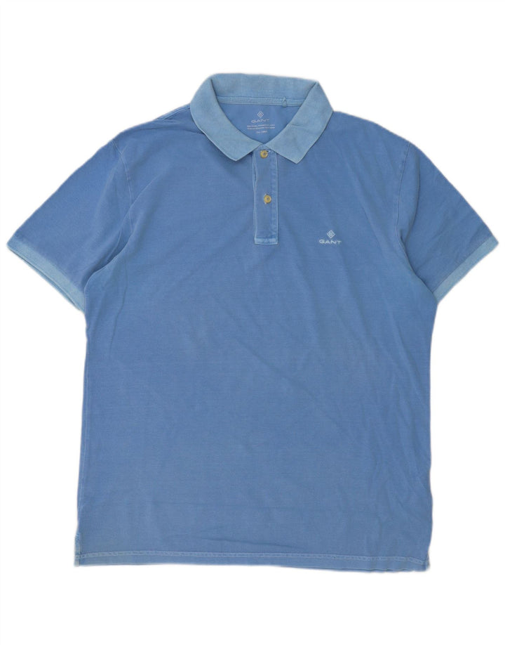 Gant Herren-Poloshirt, große blaue Baumwolle