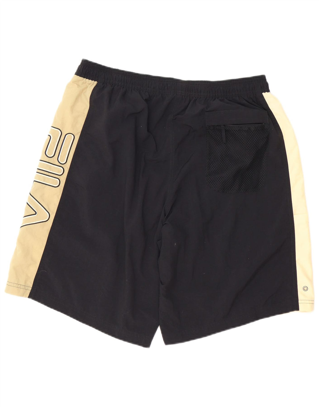 FILA Herren-Badeshorts mit Grafik, XL, schwarzes Farbblock-Polyester