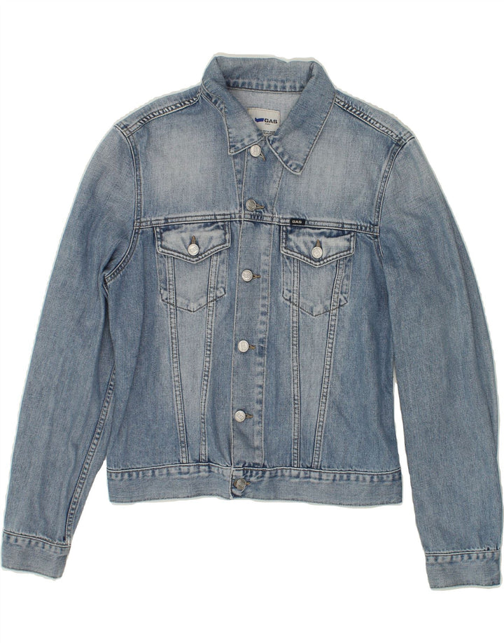 GAS Womens Denim Jacket UK 14 Medium Blue Vintage Gas and Second-Hand Gas from Messina Hembry 