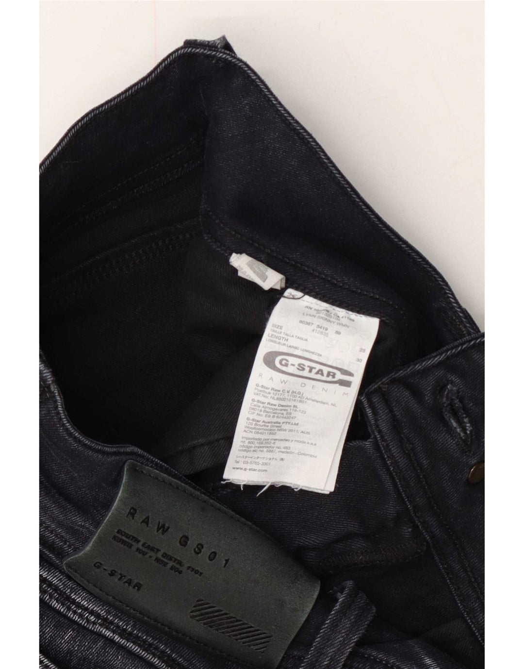 G-Star Damen Slim Jeans W25 L30 Schwarze Baumwolle