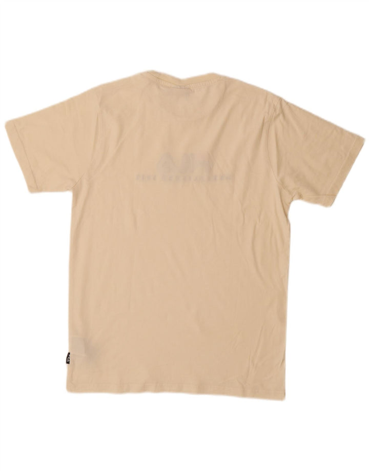 Fila Herren Grafik T-Shirt Top Small Beige Baumwolle