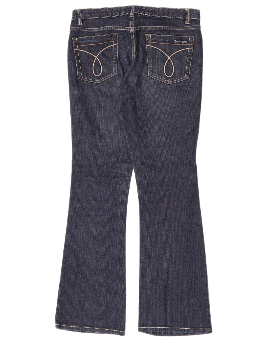 Calvin Klein Damen Flared Jeans US 8 Medium W30 L31 Marineblaue Baumwolle