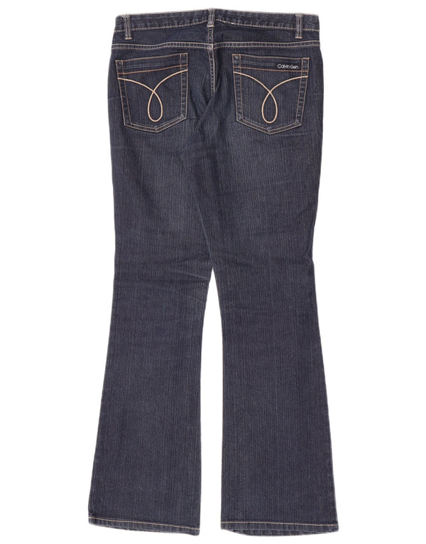 Calvin Klein Damen Flared Jeans US 8 Medium W30 L31 Marineblaue Baumwolle