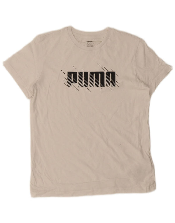 Puma Jungen T-Shirt mit Grafik, 13–14 Jahre, weiße Baumwolle