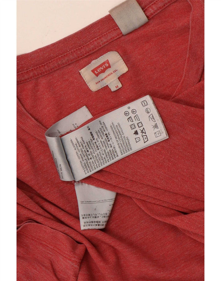 Levi's Herren-T-Shirt-Oberteil aus mittelrot gefleckter Baumwolle