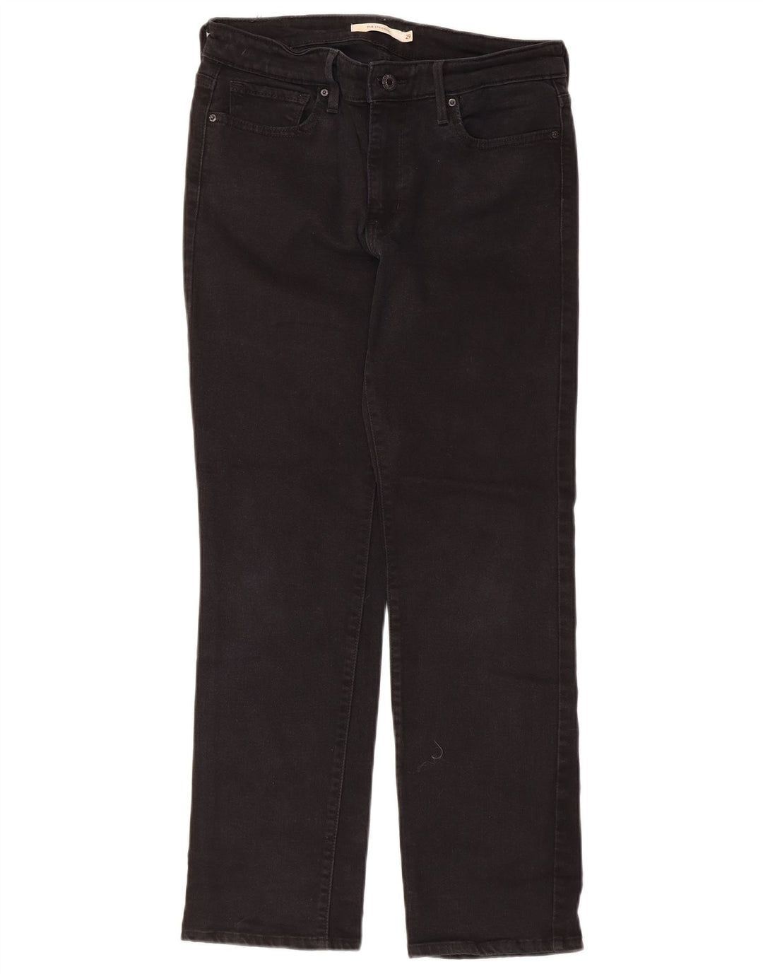 Levi's Damen 714 Straight Jeans W29 L30 Schwarze Baumwolle