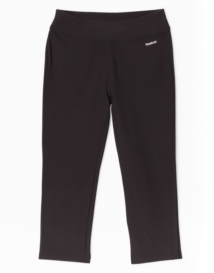 Reebok Damen Capri-Trainingshose UK 12 Medium Schwarz