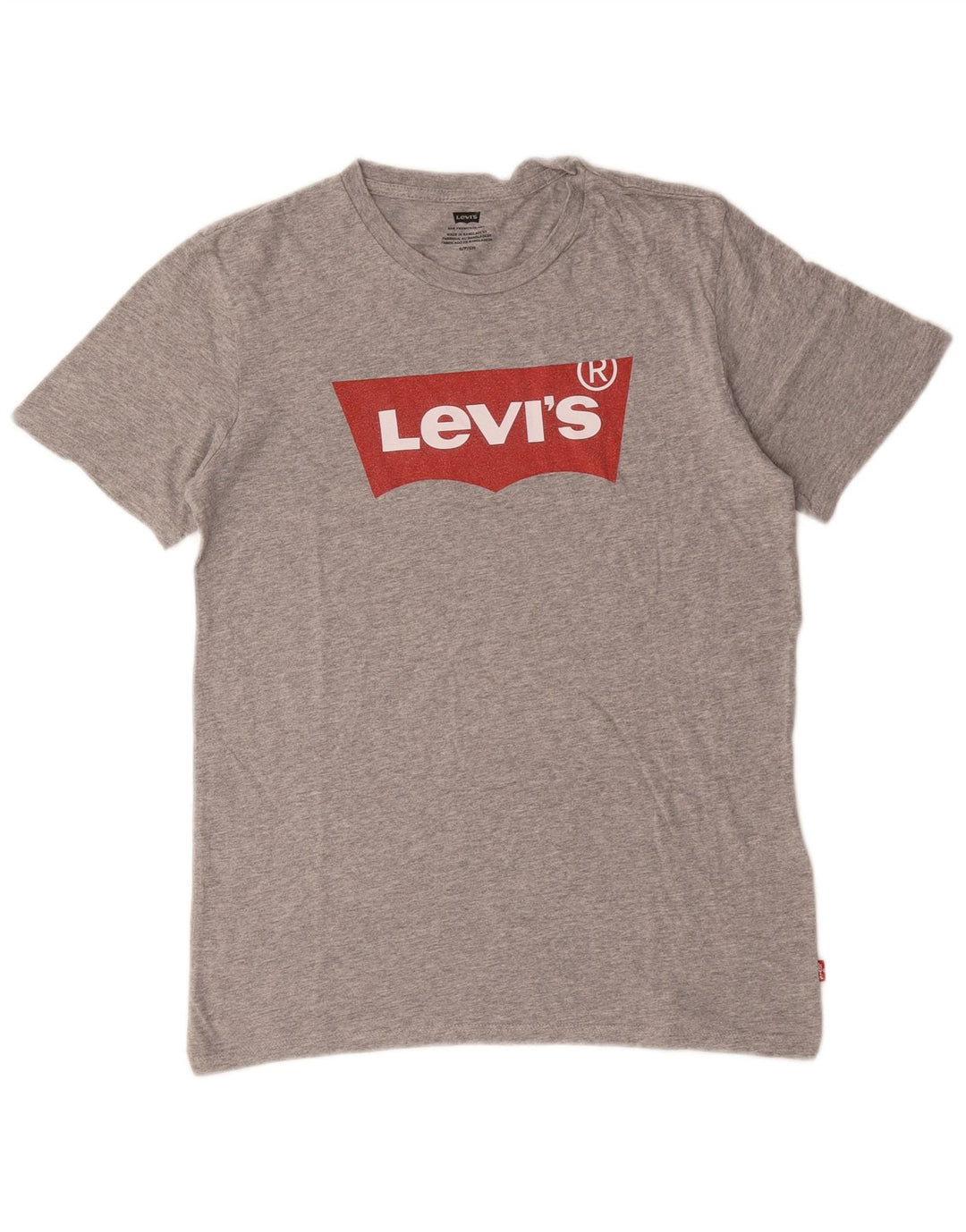 Levi's Herren-T-Shirt mit Grafik, Größe S, grau gesprenkelte Baumwolle