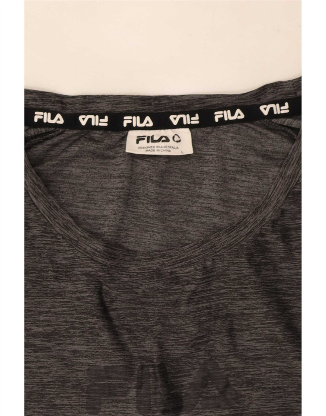 Fila Herren-T-Shirt-Oberteil, großes, grau meliertes Polyester
