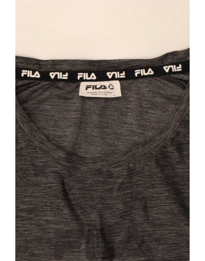 Fila Herren-T-Shirt-Oberteil, großes, grau meliertes Polyester
