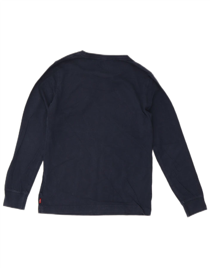 LEVI'S Boys Graphic Top Long Sleeve 11-12 Years Navy Blue Cotton