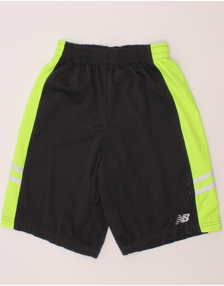 NEW BALANCE Boys Sport Shorts 7-8 Years Black Colourblock Polyester Vintage New Balance and Second-Hand New Balance from Messina Hembry 