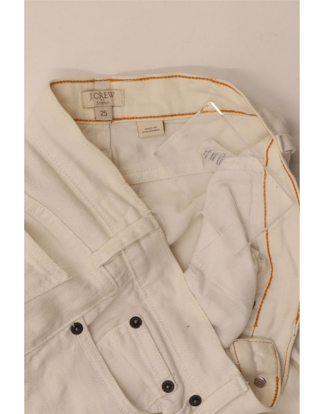 J. CREW Womens Slim Jeans W25 L28 White Cotton Vintage J. Crew and Second-Hand J. Crew from Messina Hembry 