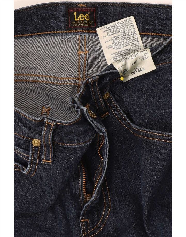 Lee Damen Luke Slim Jeans W29 L30 Marineblau Baumwolle