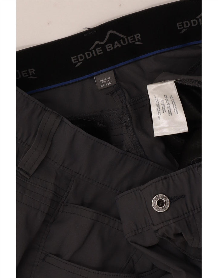 Eddie Bauer Herren gerade Freizeithose W34 L30 graues Nylon