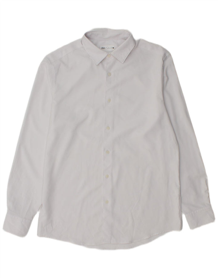 Zara Herren-Hemd, groß, aus weißem Polyester