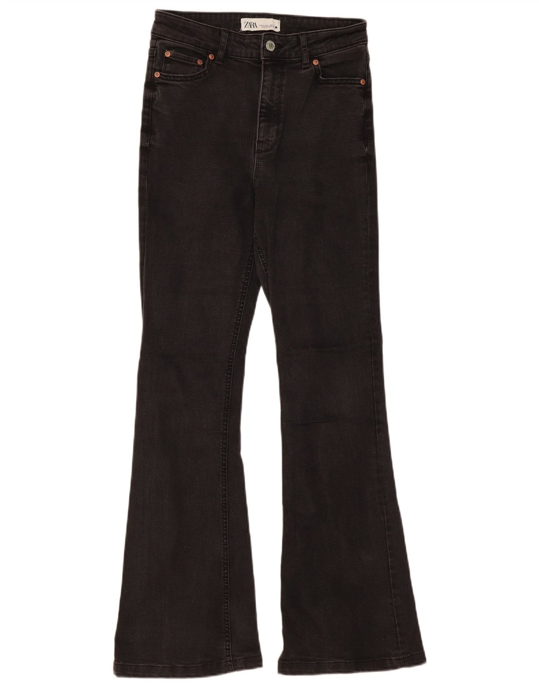 Zara Damen Schlagjeans EU 38 Small W28 L31 Schwarze Baumwolle