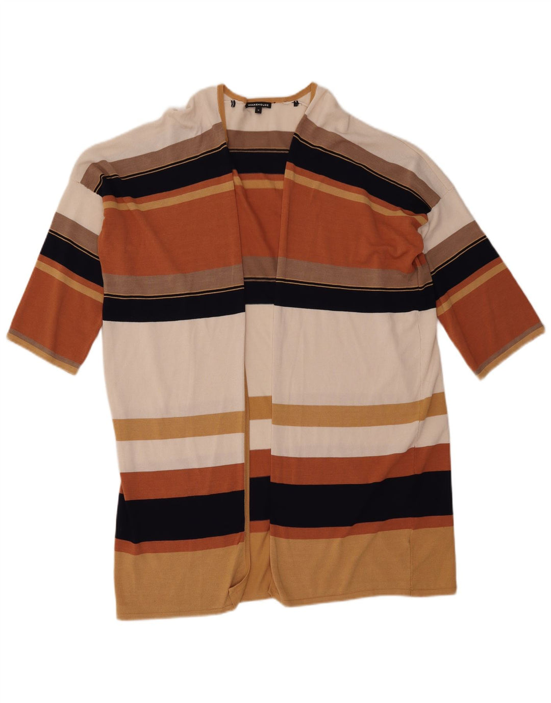 Langer Damen-Strickjackenpullover von Warehouse UK 14 Mittelbeige Viskose