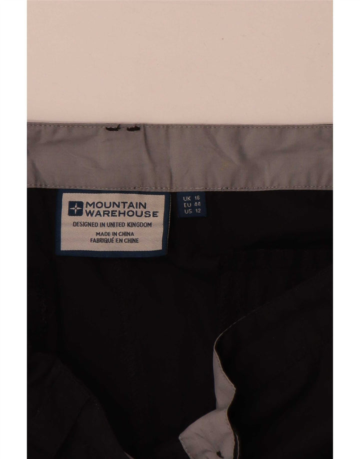 Mountain Warehouse Damen-Cargoshorts UK 16 Large W34 Schwarzes Polyester