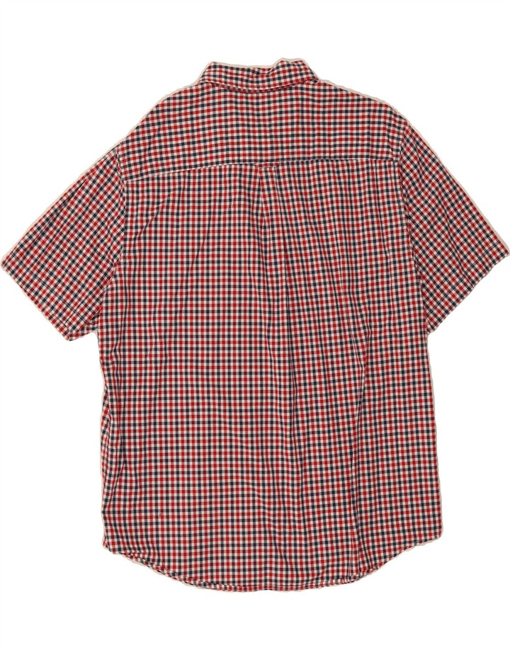 CHAPS Mens Short Sleeve Shirt XL Red Gingham Cotton Vintage Chaps and Second-Hand Chaps from Messina Hembry 