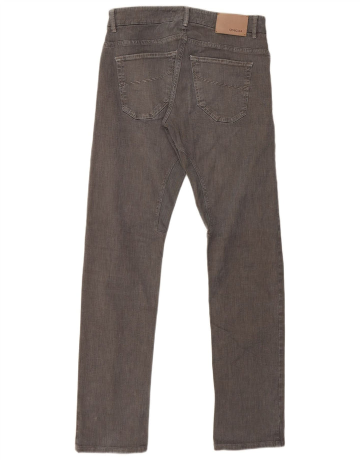 SIVIGLIA Herren Straight Jeans W30 L32 Graue Baumwolle