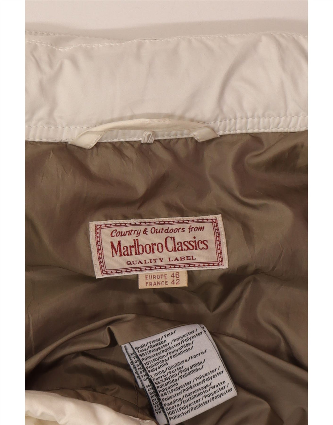 Marlboro Classics Damen Wattierter Mantel EU 46 XL Weiß Polyester