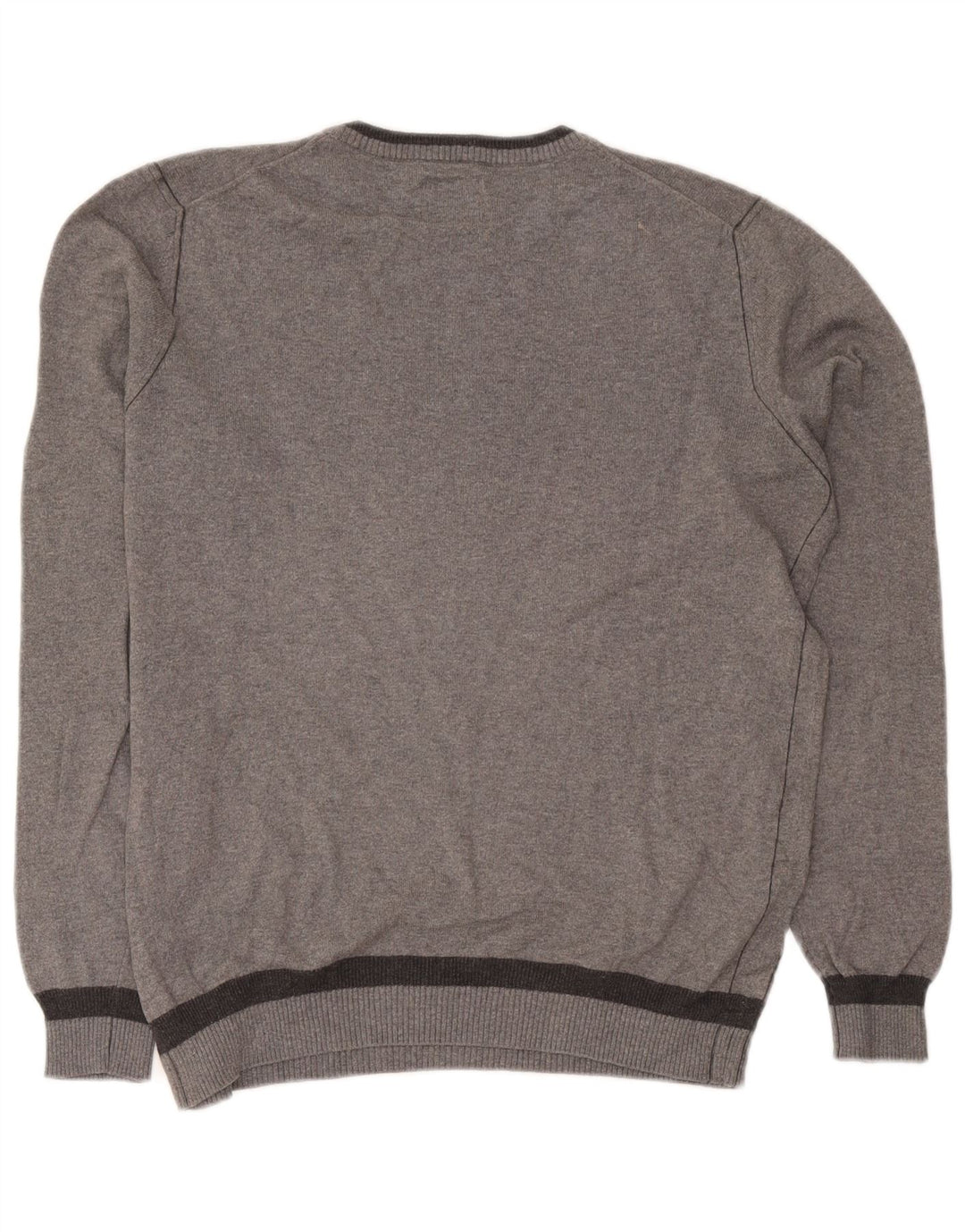 Marlboro Classics Herren-Pullover mit Rundhalsausschnitt, Größe S, grau gefleckte Baumwolle