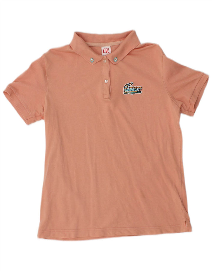 Lacoste Damen Poloshirt UK 12 Mittelrosa Baumwolle