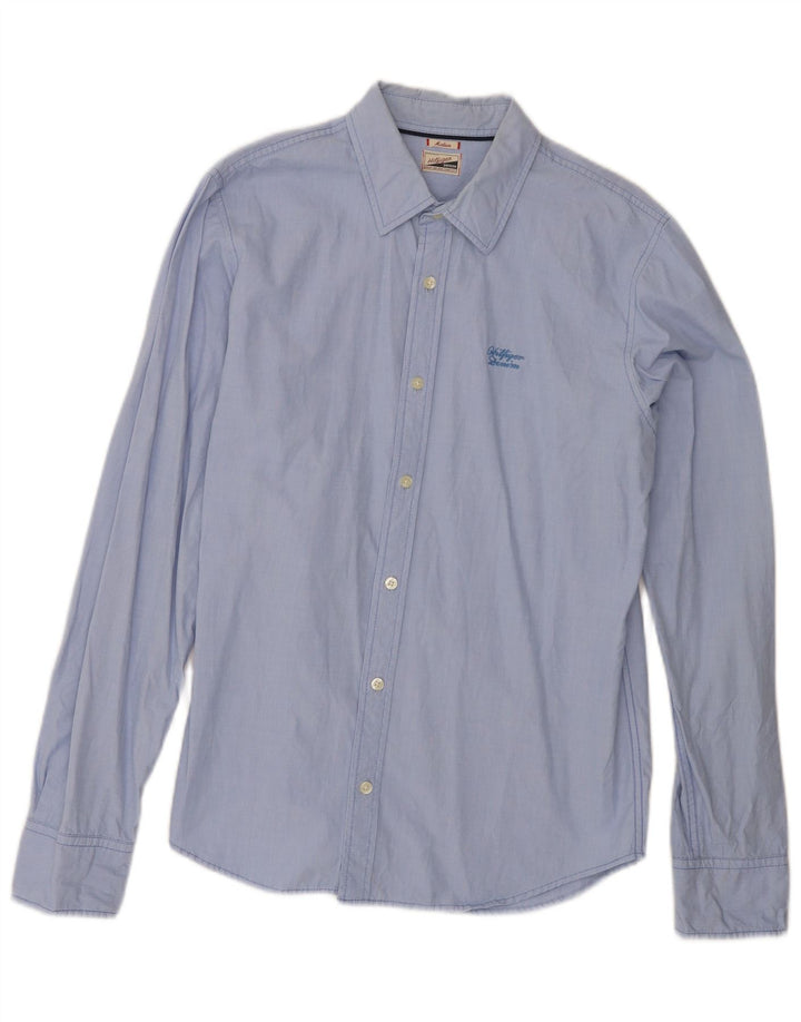 Tommy Hilfiger Herrenhemd mittelblaue Baumwolle