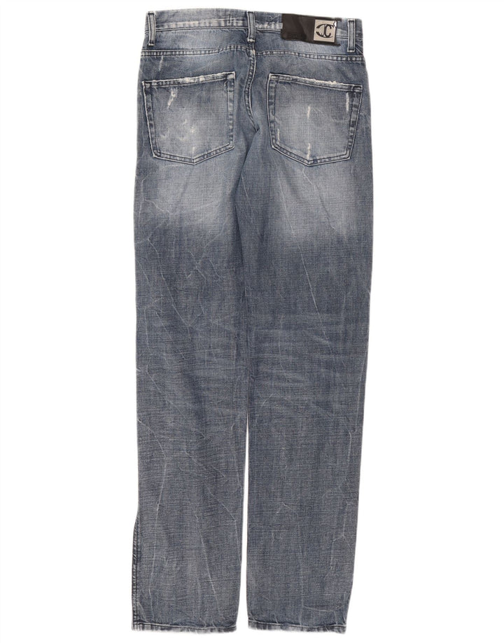 Just Cavalli Herren Distressed Straight Jeans W34 L34 Blau
