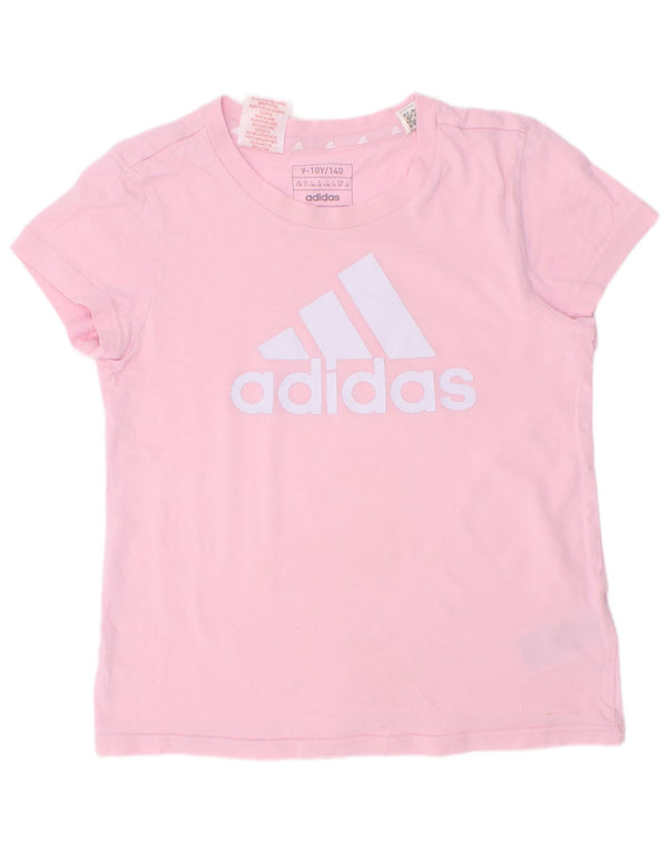 Adidas Mädchen Grafik T-Shirt Top 9–10 Jahre rosa Baumwolle
