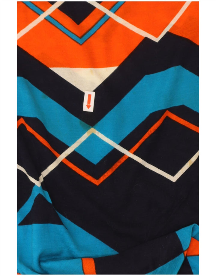 VINTAGE Womens T-Shirt Top IT 42 Medium Multicoloured Geometric