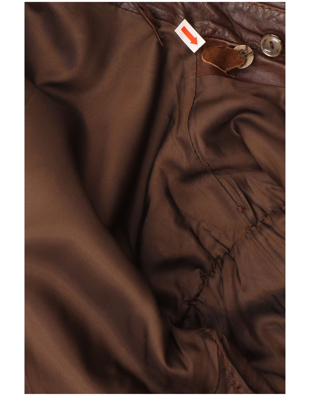 Vintage Herren Zweireihiger Ledermantel UK 38 Mittelbraun